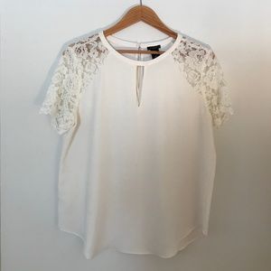 Ann Taylor Lace Sleeve Top